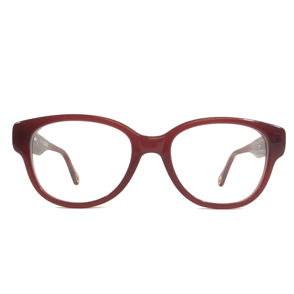 Chloe Eyeglasses Frames CH0124O 007 Polished Red Gold Square Full Rim 51-18-140